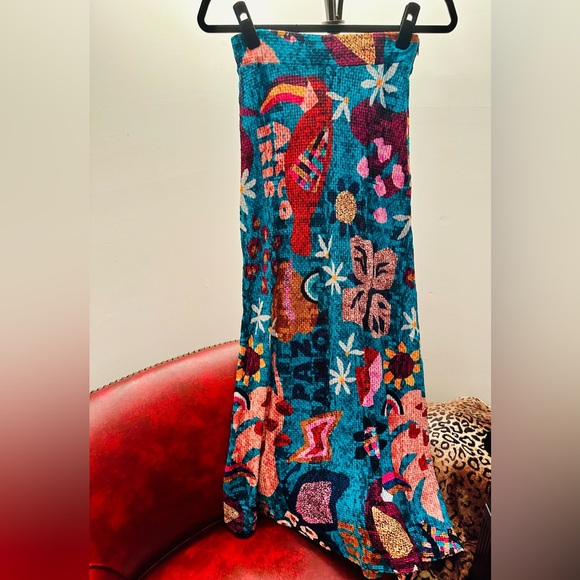 FARM Rio for Anthropologie Gabriela Knit Maxi Skirt in Rainbow, XS - Picture 2 of 12